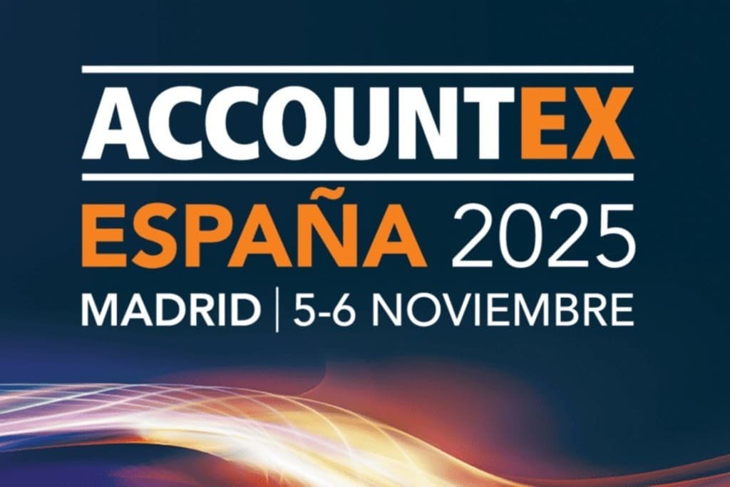 accountex-2-post Cartel de la feria Accountex 2025. Fondo azul marino y texto a dos líneas con Accontex en la parte superior y España 2025 en la parte inferior